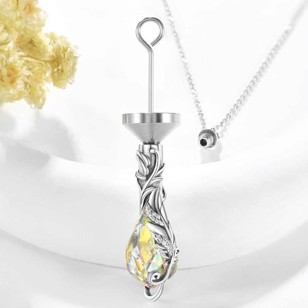 Heart/Cross/Infinity Moonstone Urn Necklace for ashes for Women Sterling Silver - Picture 3 of 6